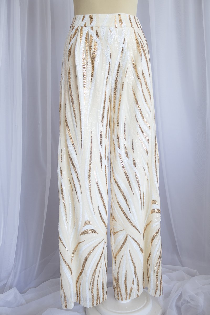 Pantalón Beige Lentejuelas - Imagen 3