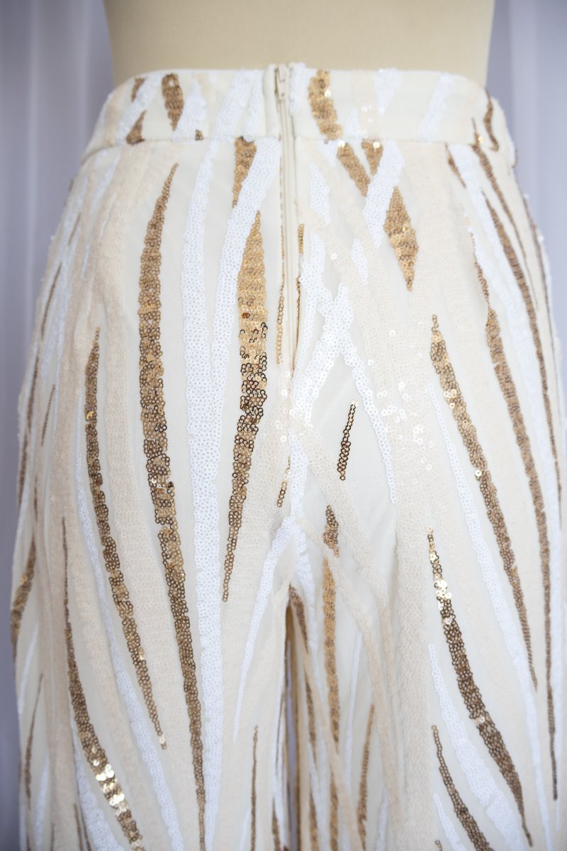 Pantalón Beige Lentejuelas